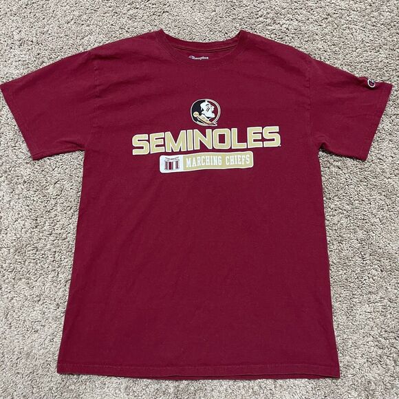 Florida State University Seminoles Shirt Mens Medium Red Garnet Marching Chiefs - Picture 1 of 7